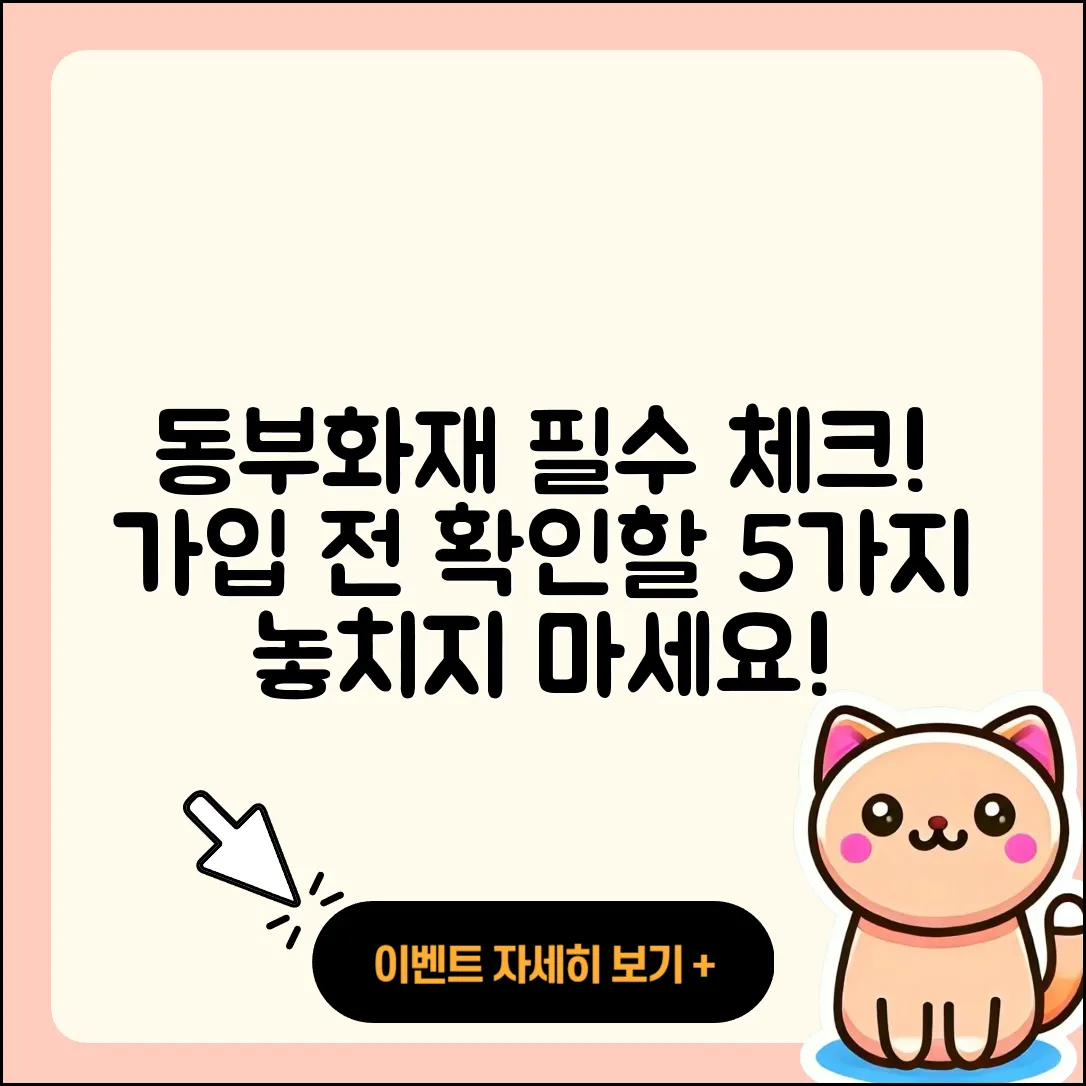 동부화재 가입 필수 체크리스트 5가지