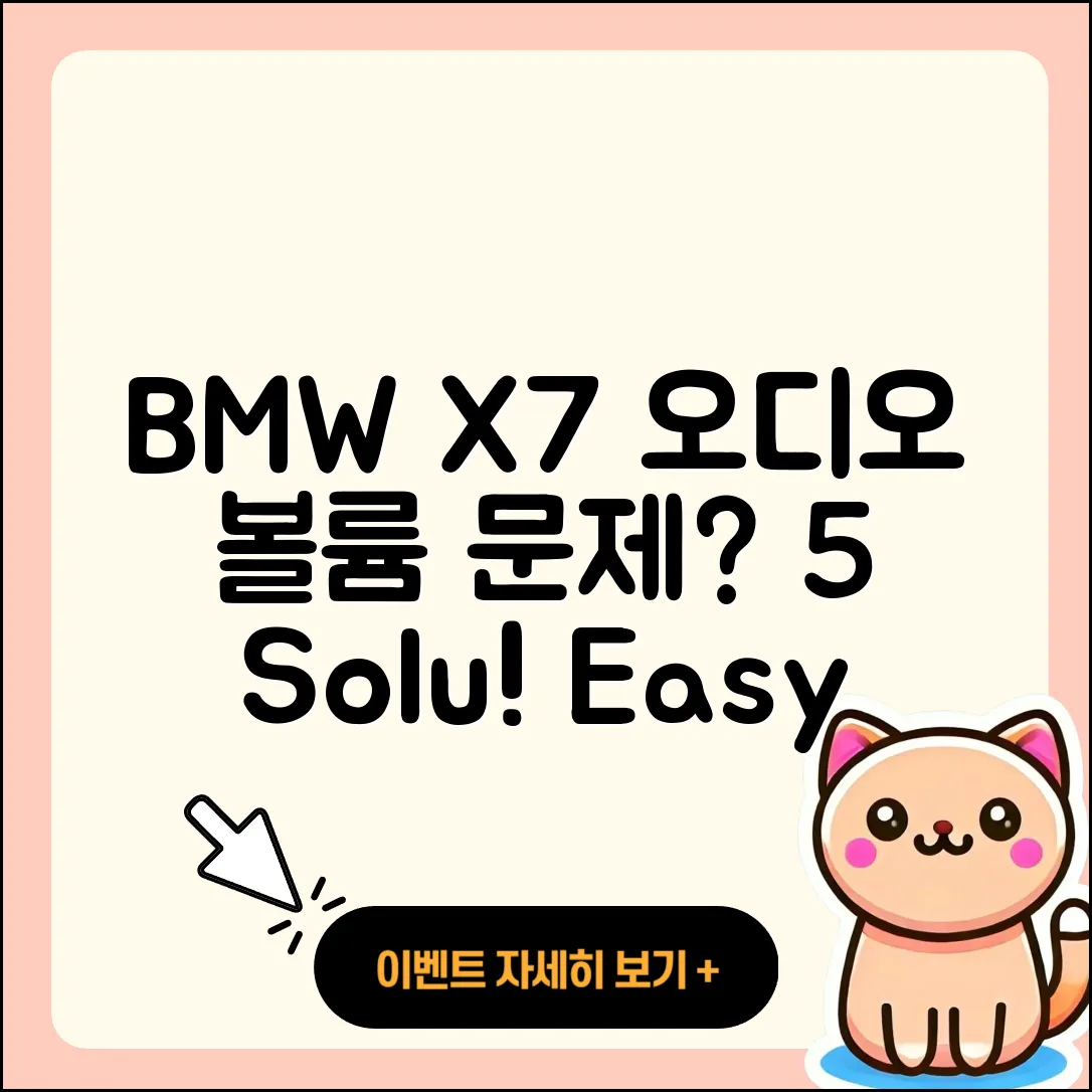 BMW X7 오디오 볼륨 문제 5가지 해결법