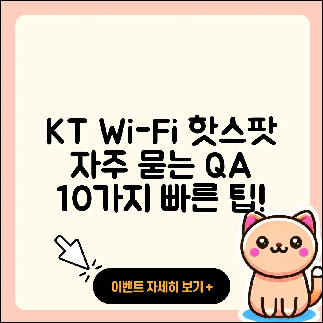 자주 묻는 KT 와이파이 핫스팟 FAQ 10가지