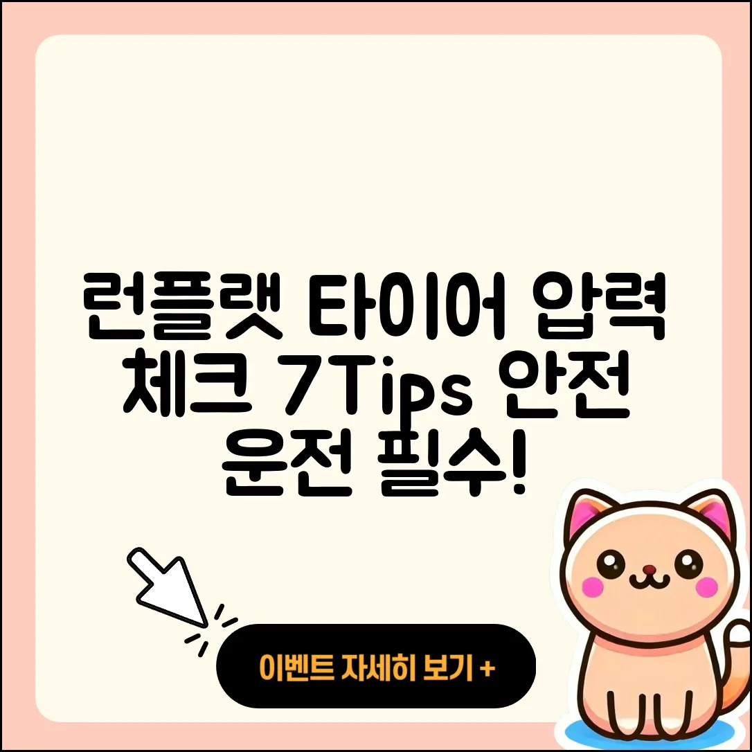 런플랫 타이어 압력 체크하는 7가지 팁