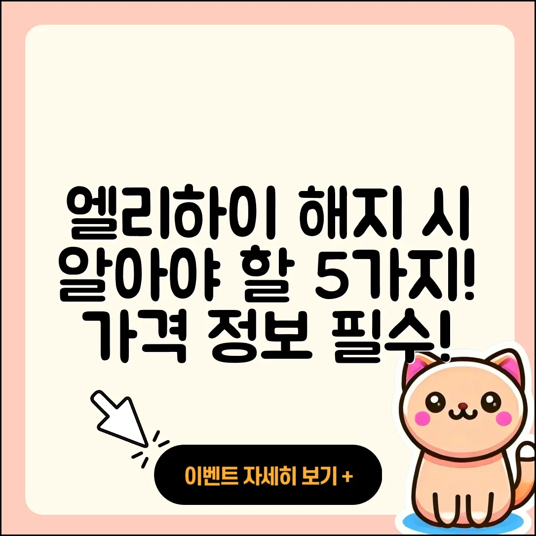 엘리하이 해지 가격 알아야 할 5가지