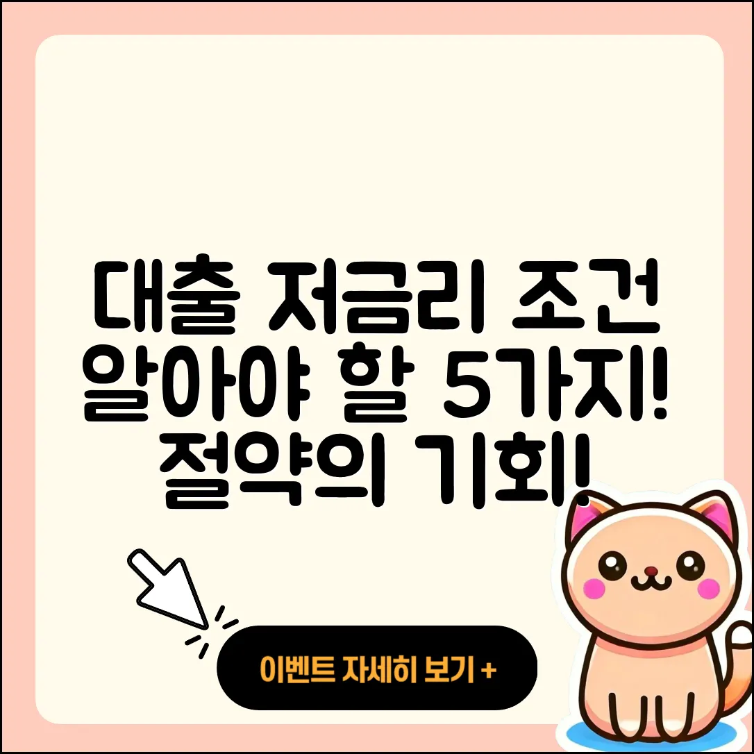 대출 저금리 조건 알아야 할 5가지