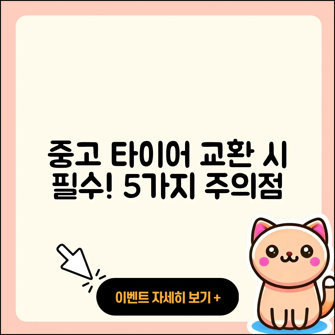 중고 타이어 교환 시 주의할 5가지!