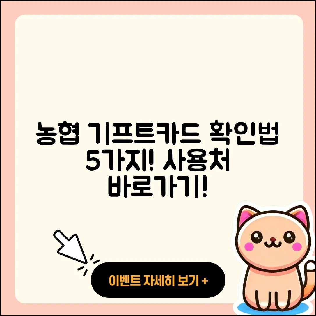 농협 기프트카드 사용처 5가지와 확인법