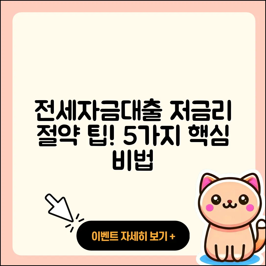 전세자금대출 저금리로 절약하는 5가지 팁