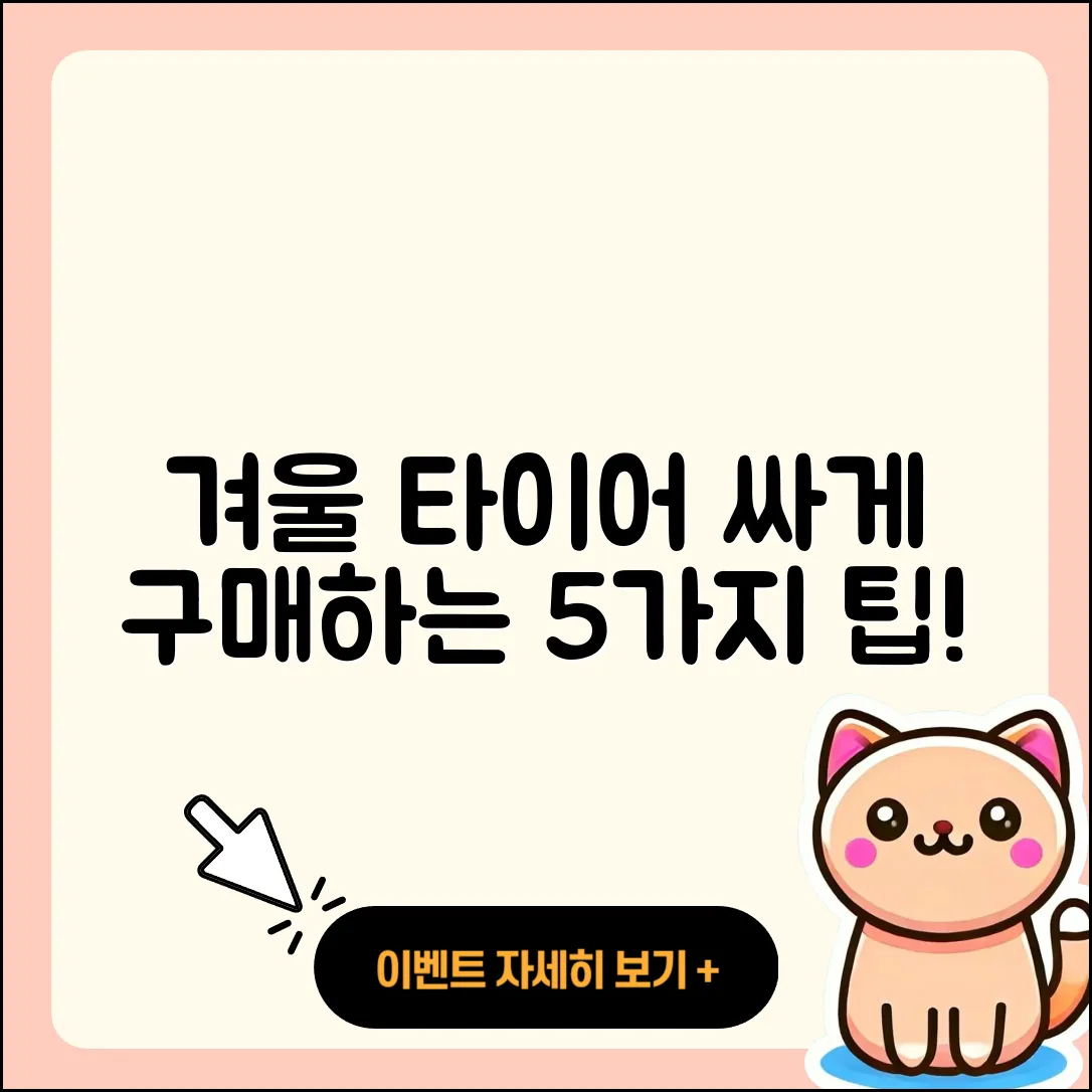 겨울용 타이어 싸게 구매하는 5가지 팁